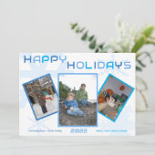 Snowflake Joyeuses Fêtes Photo Carte Plat (Debout devant)