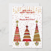 Snowflake kerst-goudsierbomen feestdagenkaart (Voorkant)