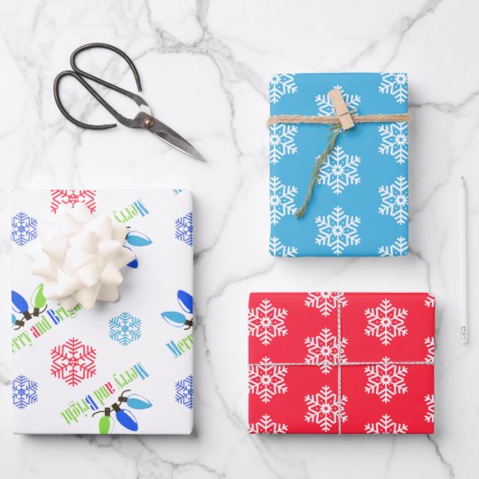 Snowflake kerst inpakpapier vel (Voorkant)