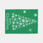 Snowflake kerstboom Merry kerstdeken Fleece Deken (Voorkant (Horizontaal))