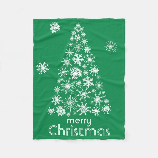 Snowflake kerstboom Merry kerstdeken Fleece Deken (Voorkant)