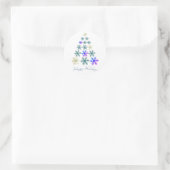 Snowflake kerstboom Merry Kerstfeestdag Ronde Sticker (Tas)