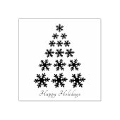 Snowflake kerstboom Stijlvolle Script Holiday Rubberstempel (Afrduk)