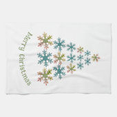 Snowflake kerstboomminimalistische feestdag theedoek (Horizontaal)