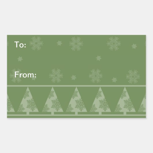 Snowflake-kerstboomrokken Rechthoekige Sticker (Voorkant)