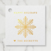 Snowflake-kerstfeestdag Bedankjes Labels (Voorkant)