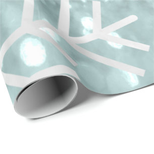 Snowflake kerstfeestdag blauw Blauwgroen grijs gli Cadeaupapier