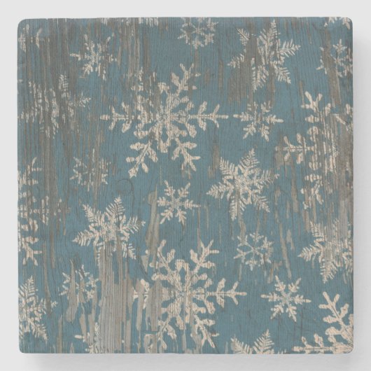 Snowflake kerstfeestdag Rustisch onderzetter (Voorkant)