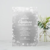 Snowflake kerstfeestdag Silver Budget nodigt uit (Staand voorkant)