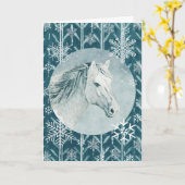 Snowflake-kerstfeestkaart voor sneeuwwitpaarden kaart (Gele Bloem)