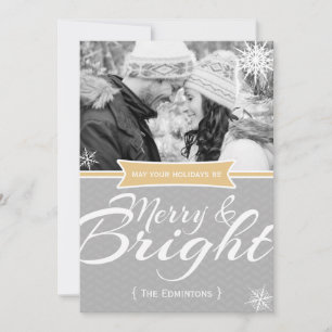 Snowflake-kerstkaart voor Merry en Bright Snowflak Feestdagenkaart