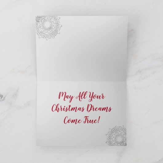 Snowflake kerstmantel feestdagen kaart (Binnen)