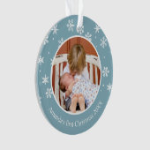 Snowflake Kerstmis 2 Foto aangepast Ornament (voorkant)