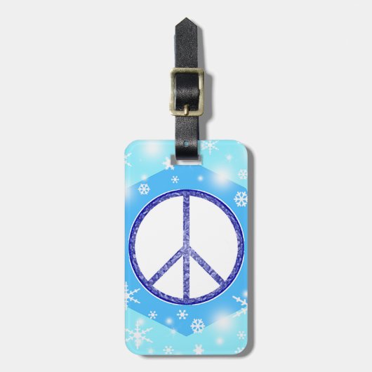 Snowflake kerstmis mooi Cute Winter Peace Bagagelabel (Voorkant verticaal)
