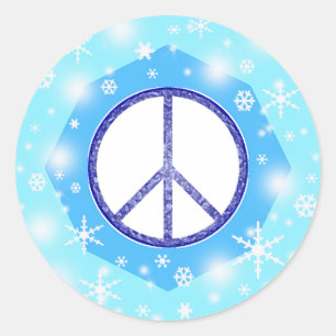 Snowflake kerstmis mooi Cute Winter Peace Ronde Sticker