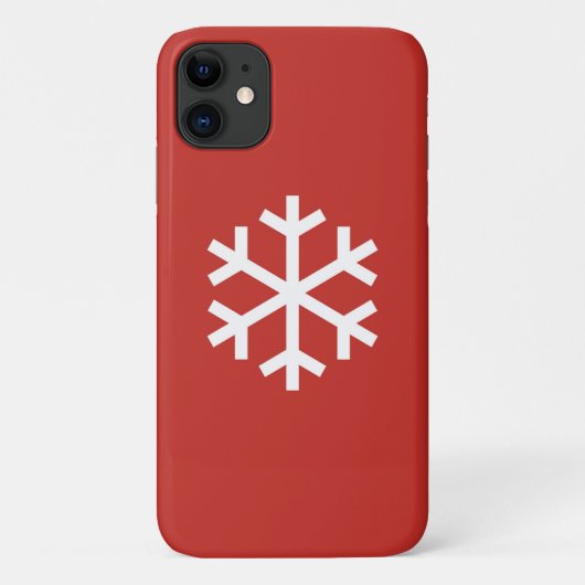 Snowflake Kerstmis Rood iPhone 11 Hoesje (Achterkant)