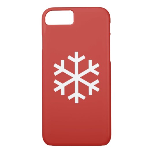 Snowflake Kerstmis Rood iPhone 8/7 Hoesje (Achterkant)