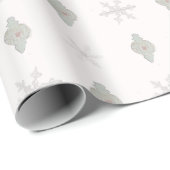 Snowflake kerstpapier met Ornament  Cadeaupapier (Rol Hoek)