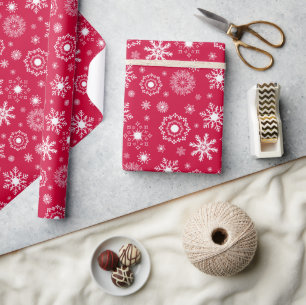 Snowflake kerstpapier met Ornament  Cadeaupapier