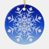 Snowflake kerstversiering met naam keramisch ornament (Voorkant)