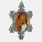 Snowflake kerstversiering met orthodoxe Pictogram Tin Sneeuwvlok Ornament (Links)