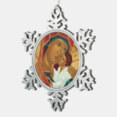 Snowflake kerstversiering met orthodoxe Pictogram Tin Sneeuwvlok Ornament (Rechts)