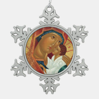 Snowflake kerstversiering met orthodoxe Pictogram Tin Sneeuwvlok Ornament
