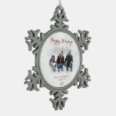 Snowflake-kerstversiering Tin Sneeuwvlok Ornament (Links)