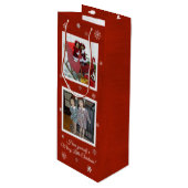 Snowflake Kisses Wijn Cadeautas (Voorkant Gekanteld)