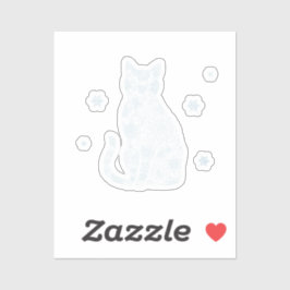 Snowflake Kitty — Minimalist Winter Cat Sticker