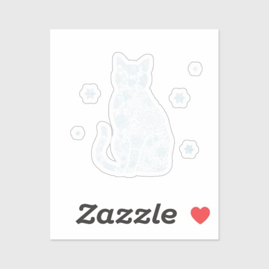 Snowflake Kitty — Minimalist Winter Cat Sticker (Vel)