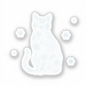 Snowflake Kitty — Minimalist Winter Cat Sticker (Voorkant)