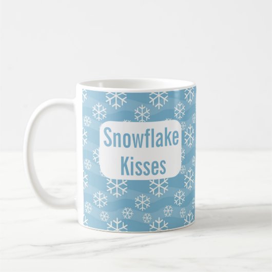 Snowflake kussen blauw wintervakantie mok (Links)