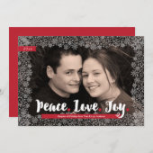 Snowflake Lace Lijst Vakantiefoto Feestdagenkaart (Voorkant / Achterkant)