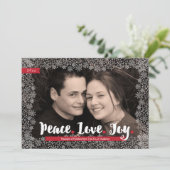 Snowflake Lace Lijst Vakantiefoto Feestdagenkaart (Staand voorkant)