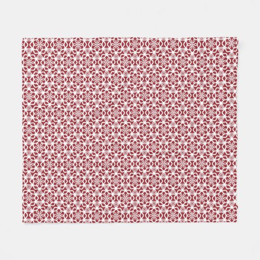 Snowflake Lace Red en White Fleece Blanket (Voorkant (Horizontaal))