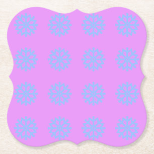 Snowflake Light Blue Winter Festive Pattern Lila Kartonnen Onderzetters
