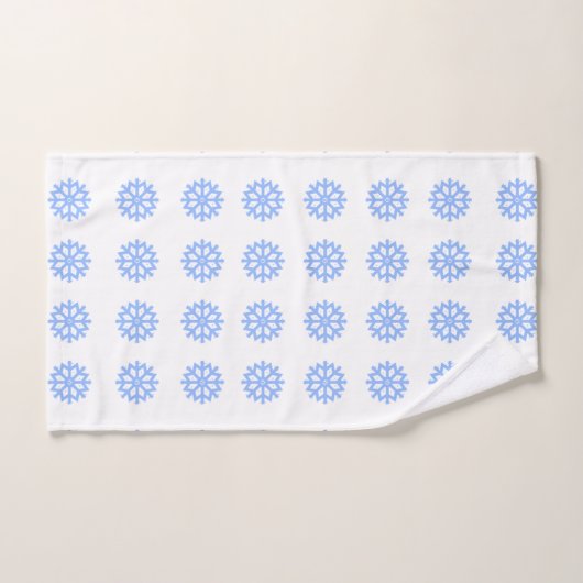  Snowflake Light Blue Winter Pattern  (Serviette à main)