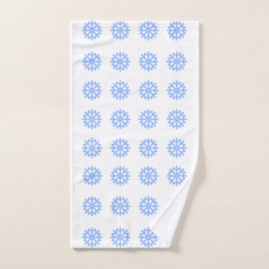  Snowflake Light Blue Winter Pattern  Handdoek (Handdoek)