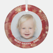 Snowflake Lijst Foto Glas Ornament (Voorkant)