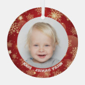 Snowflake Lijst Foto Glas Ornament (Achterkant)