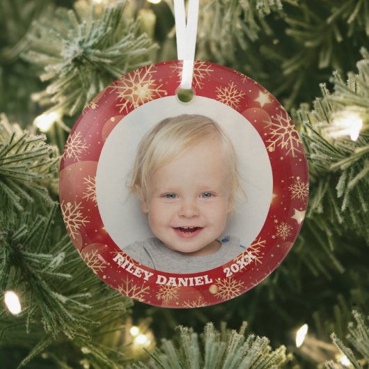 Snowflake Lijst Foto Glas Ornament (Insitu)