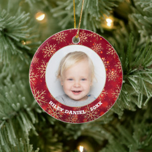 Snowflake Lijst Foto Keramisch Ornament