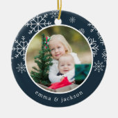 Snowflake Lijst | Foto Keramisch Ornament (Voorkant)