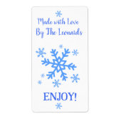 Snowflake MADE WITH LOVE Personalize NAME Etiket (Voorkant)