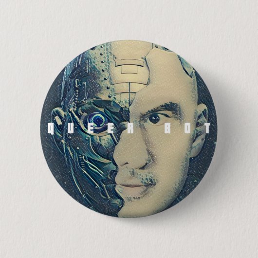 SNŐWFLAKE MAKER - QUEERBOT - BADGE RONDE BUTTON 5,7 CM (Voorkant)