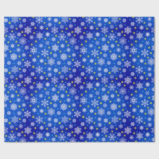 Snowflake marinier blauw koninklijk blauw, modern cadeaupapier (Vlak)