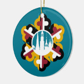 Snowflake Maryland Flag Clustered Spires Ornament (Links)