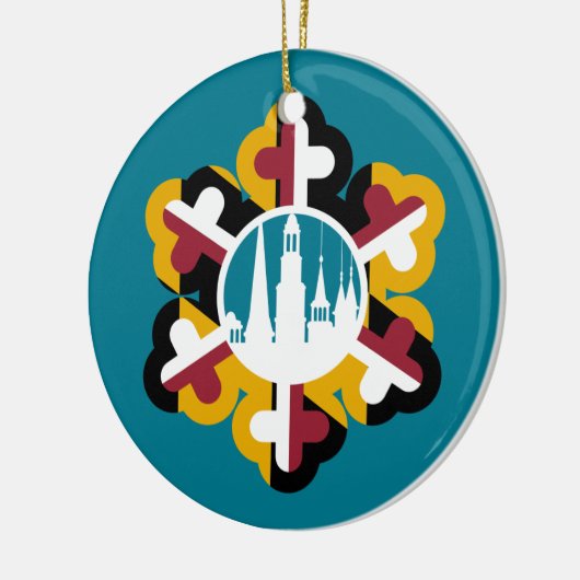 Snowflake Maryland Flag Clustered Spires Ornament (Links)