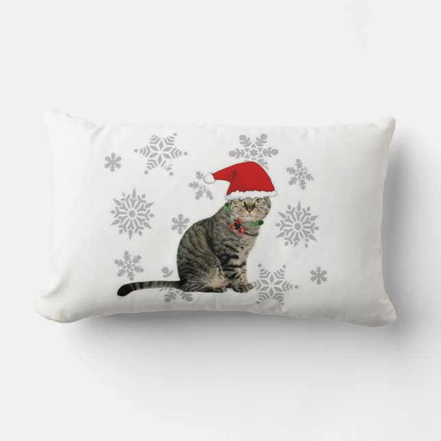 Snowflake Meow Kerstmis Pillow, 2 sided Kussen (Voorkant)